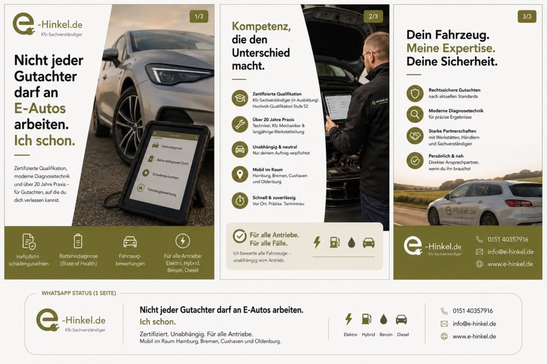 e-Hinkel.de Übersicht: Kompetenz, Leistungen und Kontakt für die Batteriediagnose
